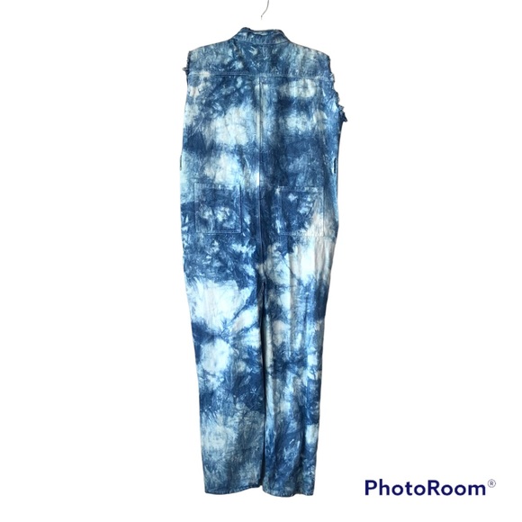 NO. 1 LOS ANGELES Acid Wash Denim Distressed Jumpsuit L - Picture 7 of 10